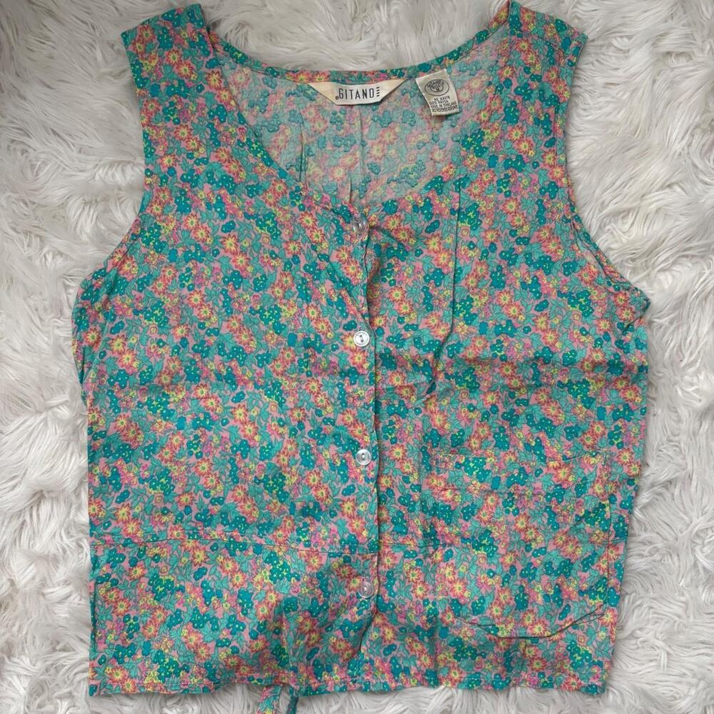 Vintage floral top mint